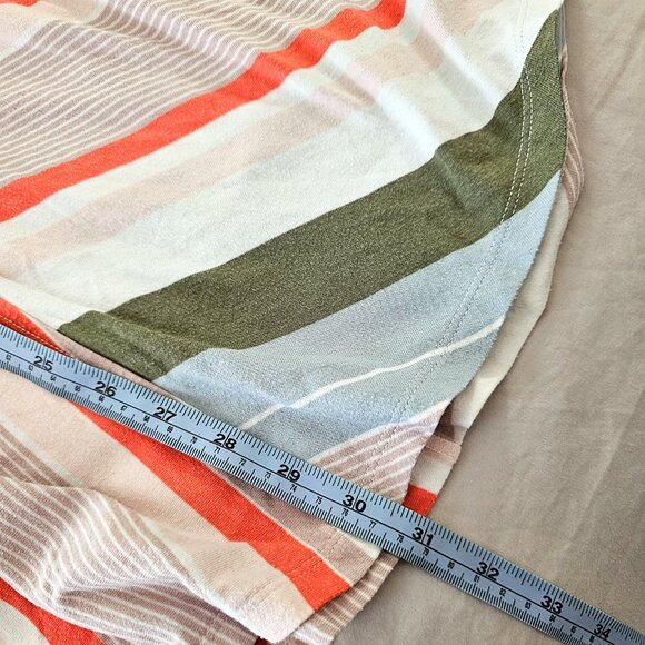 Plus Size Stripe Cotton Knit Sash Tie Shirt Dress - Picture 14 of 16